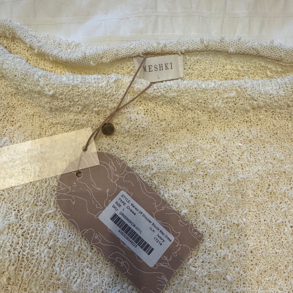 Meshki Marisol Dress - Off Shoulder Boucle Maxi Dress - Ivory - Picture 3 of 5